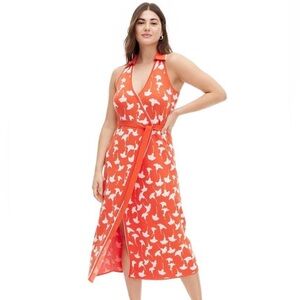 Diane Von Furstenberg x Target Red and White Knit wrap dress